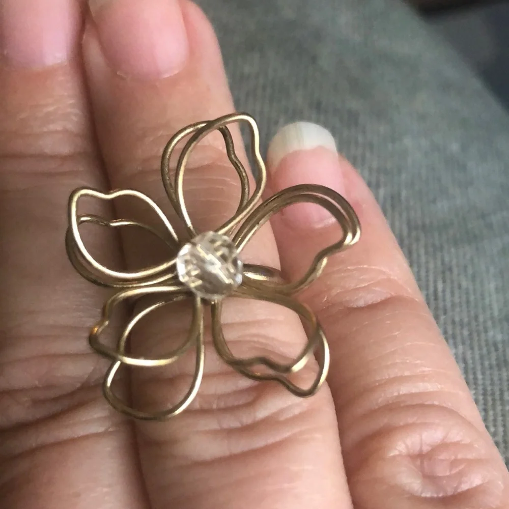 🇺🇸Wire flower ring - Picture 1 of 3